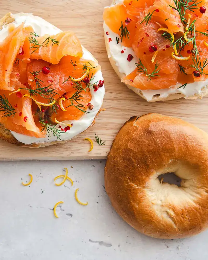 Bagels au saumon gravlax