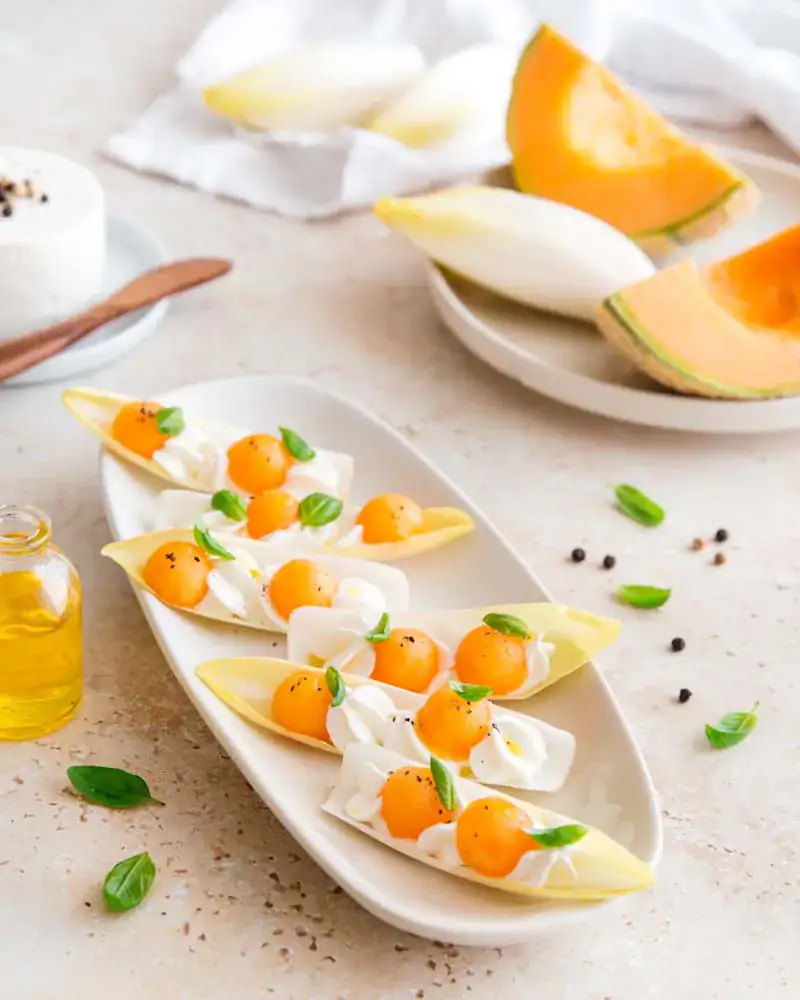 Barquettes d'endives au melon