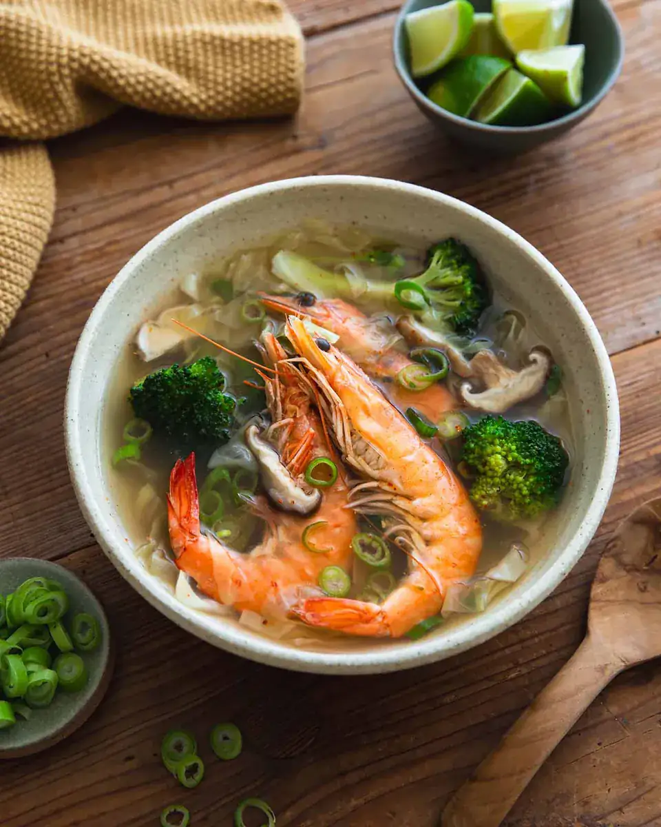 Bouillon aux crevettes