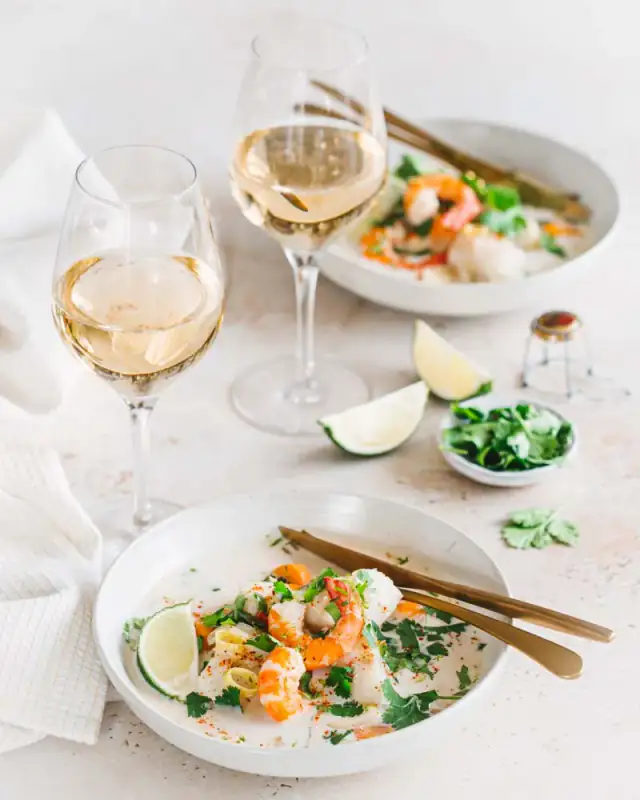 Cabillaud et crevettes au lait de coco