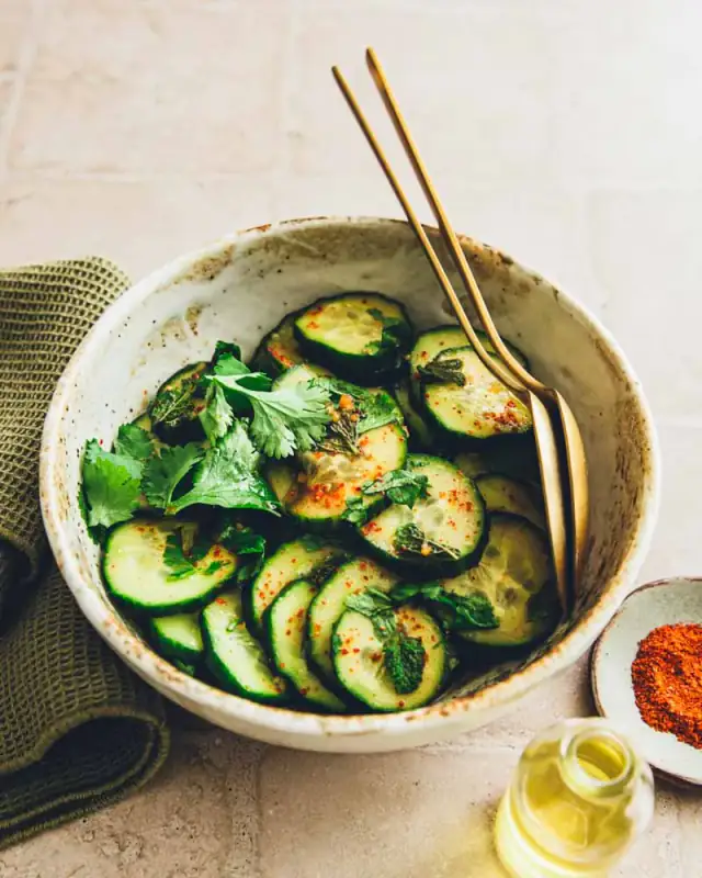 Concombre en salade à l'asiatique