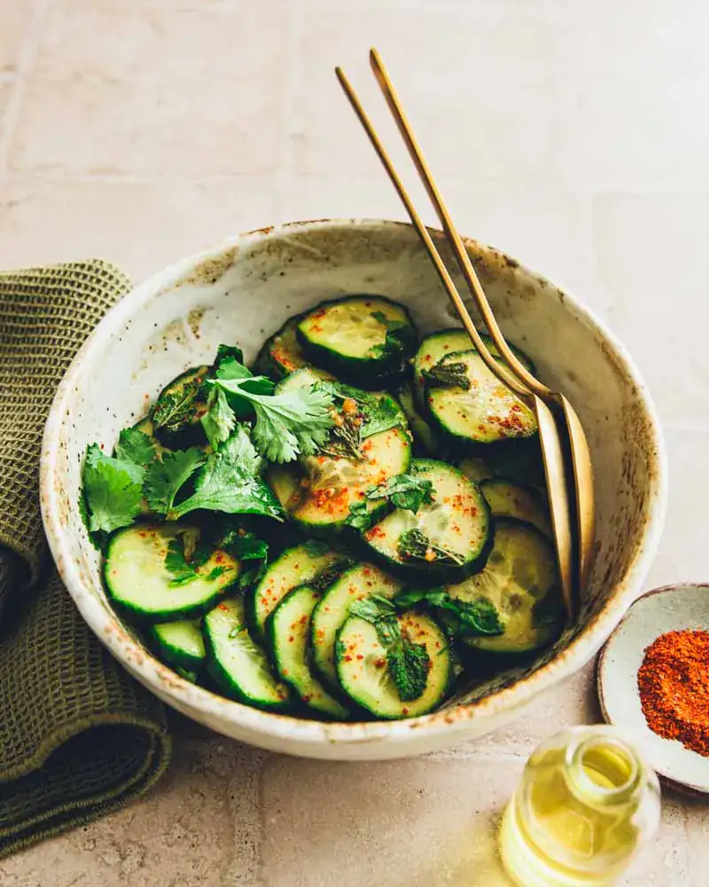 Concombre en salade à l'asiatique