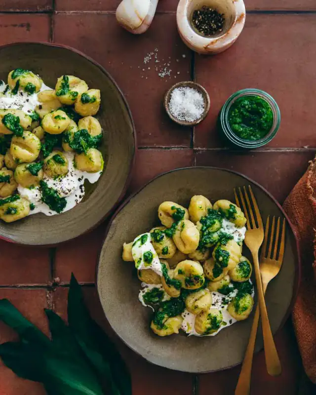 Gnocchis au pesto ail des ours